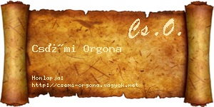 Csémi Orgona névjegykártya